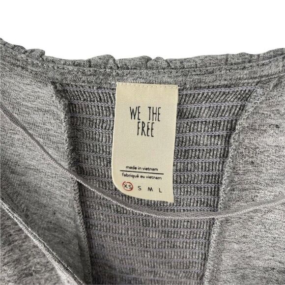 Free People Tunic Gray Bohemian Relaxed Fit Balloon Sleeve We The Free Size XS - Picture 8 of 9